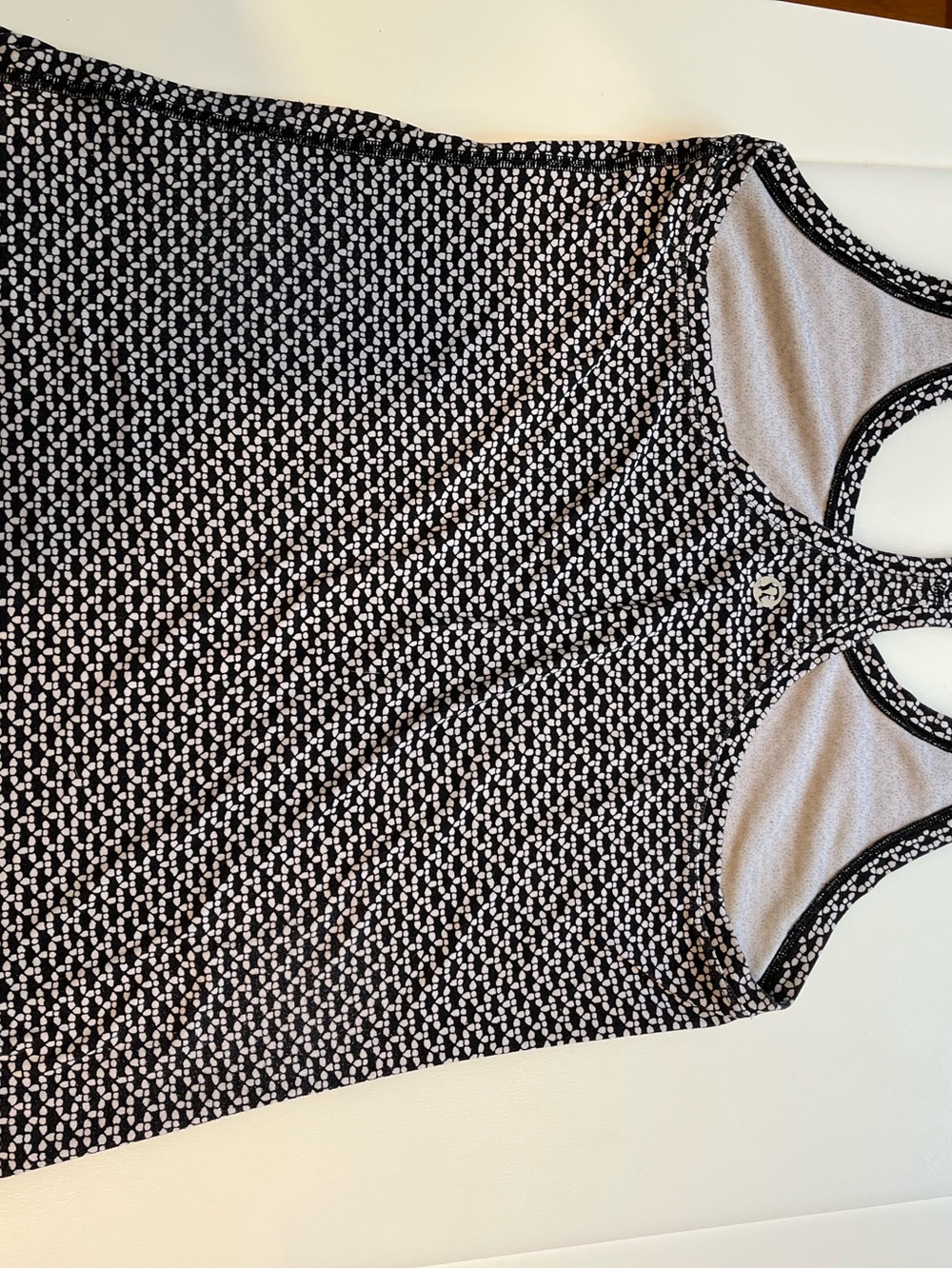 LULULEMON Black & White Patterned Tank Top